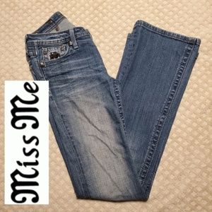 Miss Me rhinestone studded boot cut jean girls 14